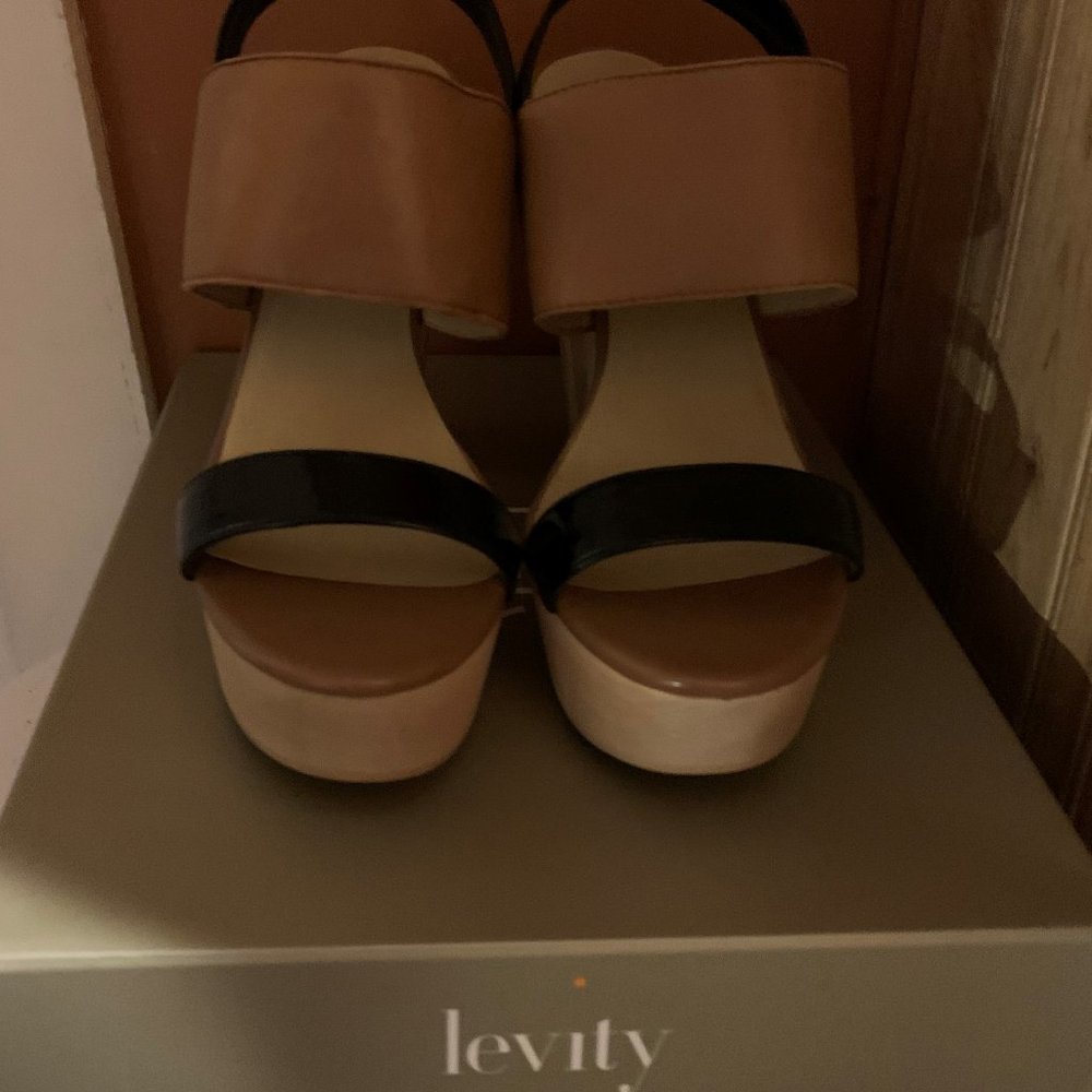 Cognac and Black Sandals